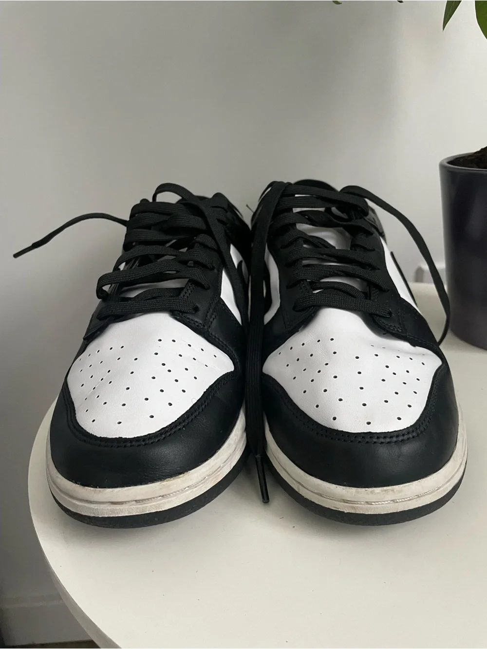 Men Size 12 Nike Dunk Low Retro White Black Panda Shoes